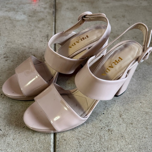 Prada Patent Leather Slingback Sandals - Picture 3 of 7